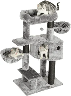 MSmask Kratzbaum Klein Katzenkratzbaum 120cm Kletterbaum Katzenbaum Mit Extra Dicke Stämme Große Aussichtsplattform, Verstellbar Grundplatte, Liegemulde, Stabil -Garten- & Gewächshäuser Geschäft e9af3df1493fdabc6b19f662ed21672a