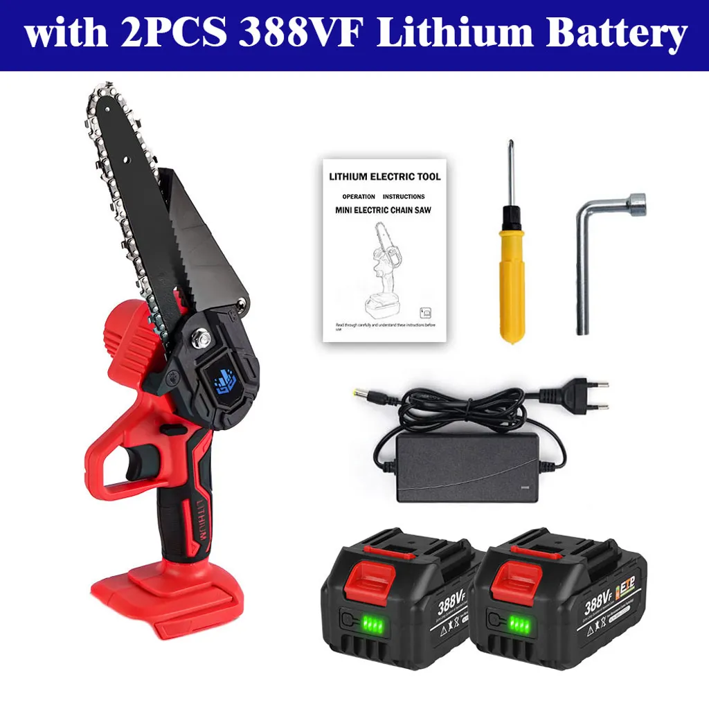 Yofidra 6 Zoll Elektrokettensägen Handkettensäge Mit 2 Akkus, 2 Gold Ketten Und Schwert 2 Yofidra 6 Zoll Elektrokettensägen Handkettensäge Mit 2 Akkus, 2 Gold Ketten Und Schwert – Bild 2
