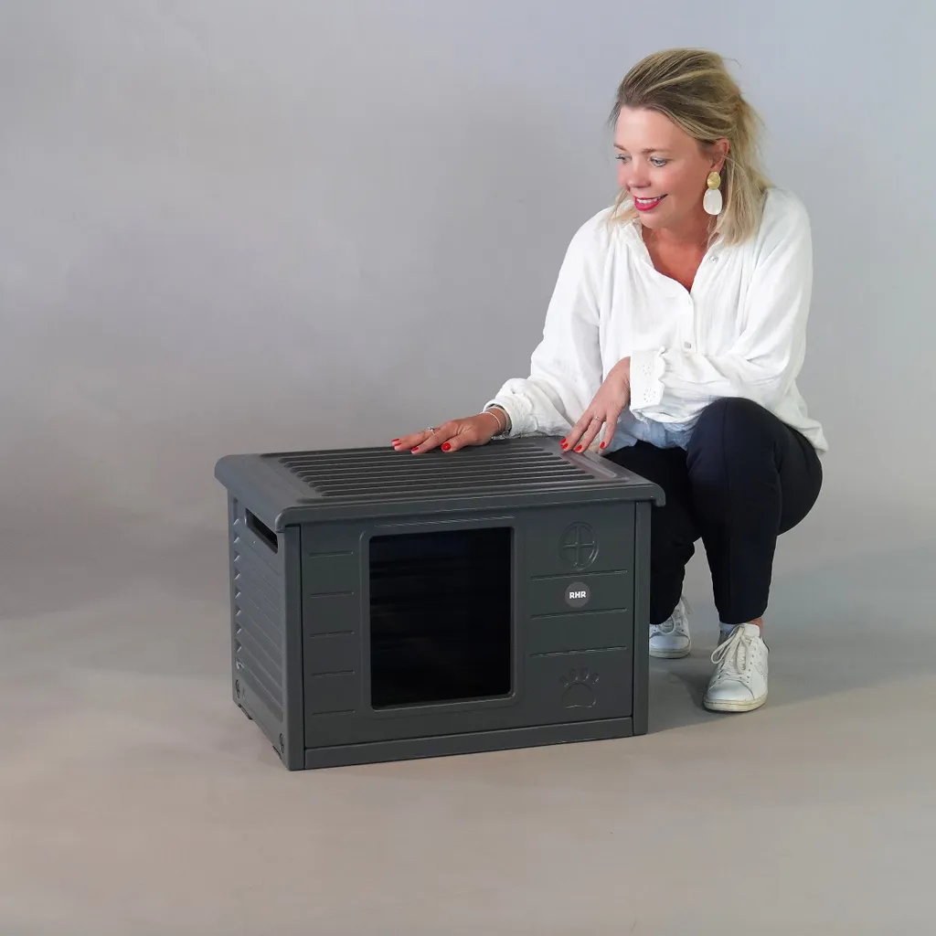 RHRQuality Katzenhaus Outdoor Indoor Villa De Luxe Haus Für Katzen Draußen Winterfest Katzenhütte Maße 60 X 40 X 42 4 RHRQuality Katzenhaus Outdoor Indoor Villa De Luxe Haus Für Katzen Draußen Winterfest Katzenhütte Maße 60 X 40 X 42 – Bild 4