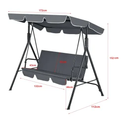 Mendler Hollywoodschaukel HLO-PX7 172x112x152cm 3-Sitzer Max. 270 Kg -Garten- & Gewächshäuser Geschäft ea3e9cd4b2a382aea855df501e215ec9