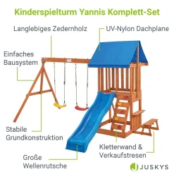 Juskys Spielturm Yannis – Klettergerüst Für Kinder Mit Rutsche, Schaukeln, Kletterwand & Zubehör – Kletterturm Für Outdoor Aus Holz Ab 3 Jahren -Garten- & Gewächshäuser Geschäft ea4083c8068088df5b5395bcafbc1bc7