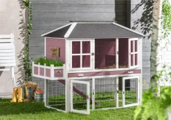 Dehner Nagerheim Happy Home Palazzo, Mit Freigehege, 121 X 145 X 72 Cm, Tannenholz, Dunkelrot -Garten- & Gewächshäuser Geschäft ea6165496077e6d824241461fbc6b0a5