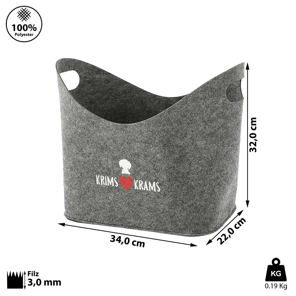 CEPEWA Aufbewahrungskorb "Hundekopf" Hundespielzeug Aufdruck 34x32x22cm Hellgrau Hund Ordnungskorb Filzbox 2 CEPEWA Aufbewahrungskorb "Hundekopf" Hundespielzeug Aufdruck 34x32x22cm Hellgrau Hund Ordnungskorb Filzbox – Bild 2