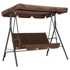 MCombo 3-Sitzer Hollywoodschaukel Gartenschaukel Gartenliege Schaukelbank 8003 Braun