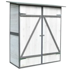 Mucola Gartenhaus Gartenschrank Gerätehaus XXL Geräteschuppen Weiß/Grau Holz -Garten- & Gewächshäuser Geschäft ea9867c290837eb9db95ef6af1b08958