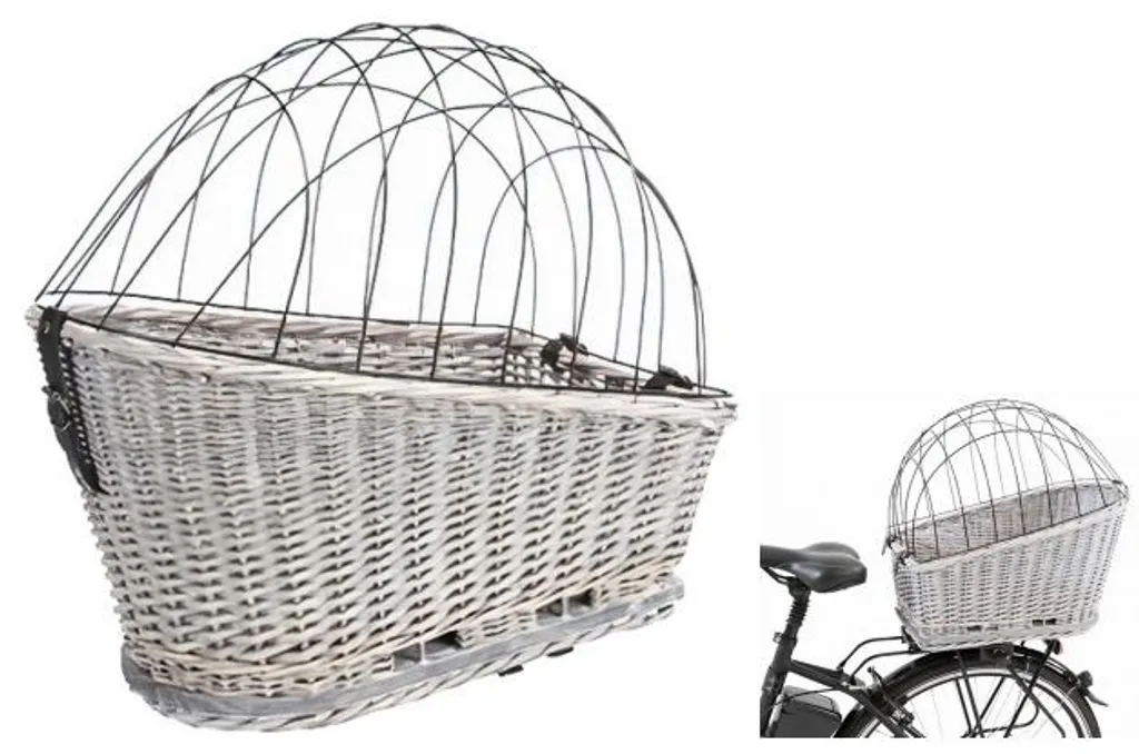 TRIXIE Heimtierbedarf Trixie - Fahrradkorb Mit Gepäckträger-Gitter (Weide/Metall, 35 X 49 X 55 Cm), Farbe Grau 2 TRIXIE Heimtierbedarf Trixie - Fahrradkorb Mit Gepäckträger-Gitter (Weide/Metall, 35 X 49 X 55 Cm), Farbe Grau – Bild 2