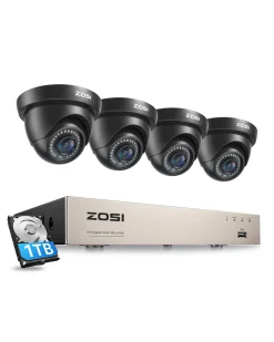 ZOSI 8CH 1080P HD DVR Video Überwachungssystem Mit 1TB Festplatte Und 4 Außen 2.0MP Dome Überwachungskamera Set