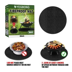 YisibaihTao 40 Zoll Feuerschalenmatte Grillmatten Feuerfeste Unterlage Verdickte ölbeständige Hitzebeständige Matte Runde Grillmatte Bodenschutz Für Bodenrasen Im Freien