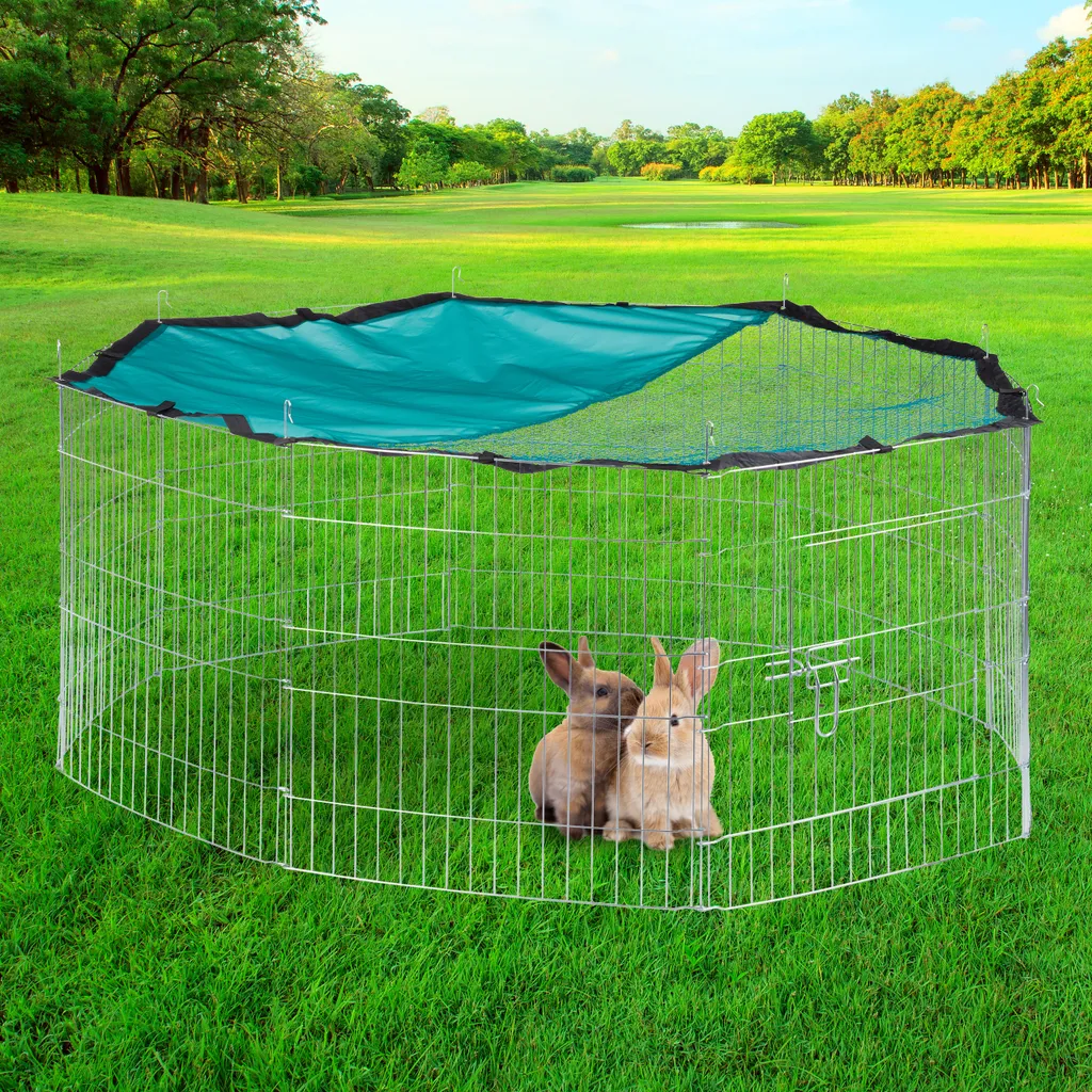 Relaxdays Freilaufgehege XL Mit Netz-Abdeckung 2 Relaxdays Freilaufgehege XL Mit Netz-Abdeckung – Bild 2