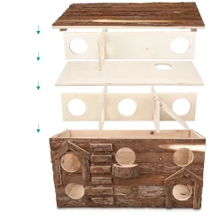 Navaris Hamsterhaus Aus Holz - Nager Haus Mit Abnehmbarem Dach - Hütte Hamster Goldhamster Zwerghamster Mäuse - Schlafhaus Spielhaus Für Käfige -Garten- & Gewächshäuser Geschäft eb5a72e6241eb7ace673a13a5f71bb0c