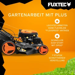 FUXTEC Benzin Rasenmäher RM5196eS-PRO 196ccm Selbstantrieb Motormäher Mäher 6PS -Garten- & Gewächshäuser Geschäft eb8cb28676353594ef1f91a5843daced