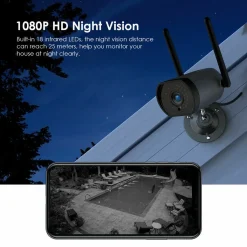 IeGeek 1080P Wlan Überwachungskamera Aussen, IP Kamera Wifi Mit 2-Wege-Audio, 25m Nachtsicht, Bewegungserkennung, Push-Benachrichtigungen, IP66, Unterstützung Von ONVIF -Garten- & Gewächshäuser Geschäft eb8dab971c20b21f4293ef3e73254e96 1