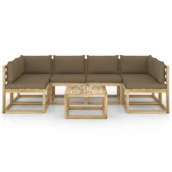 VidaXL 7-tlg. Garten-Lounge-Set Mit Kissen Imprägniertes Kiefernholz -Garten- & Gewächshäuser Geschäft eba2e946bcca2a1a197c2ac0608398a1