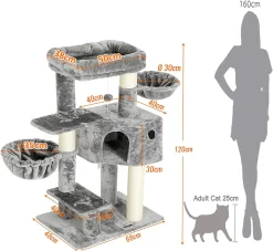 Pecute Kratzbaum Mit Extra Dicke Stämme, Katzenbaum 120cm Mit Große Aussichtsplattform, Verstellbar Grundplatte, Liegemulde (Hellgrau+Weiß Sisalstämme) 9 Pecute Kratzbaum Mit Extra Dicke Stämme, Katzenbaum 120cm Mit Große Aussichtsplattform, Verstellbar Grundplatte, Liegemulde (Hellgrau+Weiß Sisalstämme) -Garten- & Gewächshäuser Geschäft ebe18f59f88b2019a11fa8141c8a351c