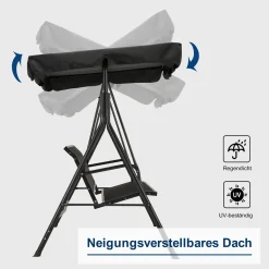 MCombo 3-Sitzer Hollywoodschaukel Gartenschaukel Gartenliege Schaukelbank 8007BK (Schwarz) -Garten- & Gewächshäuser Geschäft ebe4952a0121d300b541bf38e4f03cb8