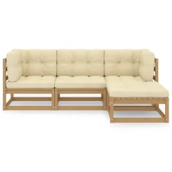 VidaXL 4-tlg. Garten-Lounge-Set Mit Kissen Kiefer Massivholz -Garten- & Gewächshäuser Geschäft ebe96ceeff435a6a26e5a5db59c4b0b5