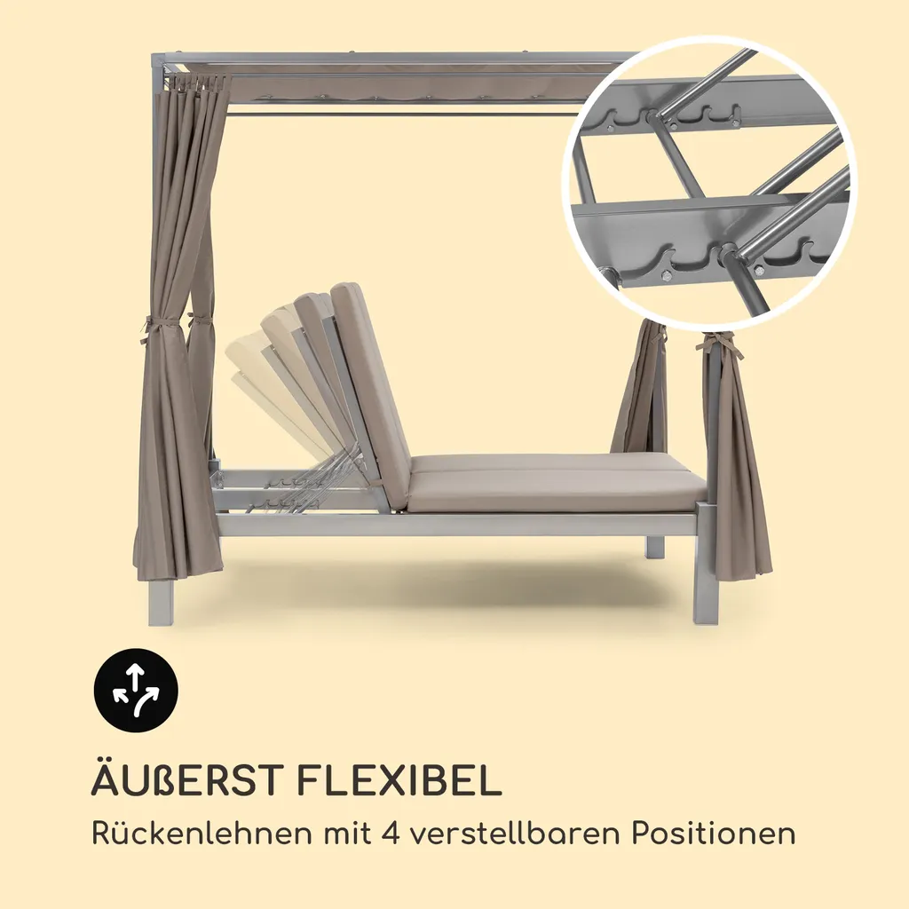 Blumfeldt Sonnenliegen Für 2 Personen, Liege Für Den Garten & Terrasse, Große Sonneninsel Outdoor, Doppelliege Mit Verstellbarer Rückenlehne, Sonnenliege Mit Dach, Liegeinsel Wasserfest, Garten Möbel 7 Blumfeldt Sonnenliegen Für 2 Personen, Liege Für Den Garten & Terrasse, Große Sonneninsel Outdoor, Doppelliege Mit Verstellbarer Rückenlehne, Sonnenliege Mit Dach, Liegeinsel Wasserfest, Garten Möbel – Bild 7