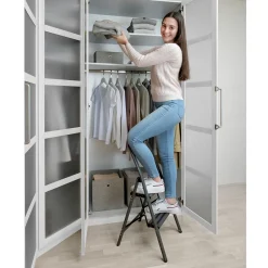 Wenko Alu-Klapptrittleiter Compact 2-stufig Dunkelgrau -Garten- & Gewächshäuser Geschäft ec041448decb43b02e0cd7b319ff6ae8