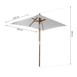 Outsunny Sonnenschirm, Knickbarer Gartenschirm, Strandschirm, 3-stufig Einstellbar, Holz+Polyester, Creme, 200 X 150 X 230 Cm 18 Outsunny Sonnenschirm, Knickbarer Gartenschirm, Strandschirm, 3-stufig Einstellbar, Holz+Polyester, Creme, 200 X 150 X 230 Cm -Garten- & Gewächshäuser Geschäft ec1308fc3e458ee1cd7921aa34280753
