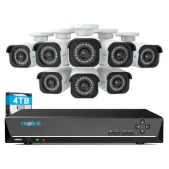 Reolink 4K Überwachungskamera Set, Videoüberwachung Mit 8X 8MP PoE IP Kamera Und 16CH 4TB HDD NVR, Personenerkennung Und Fahrzeugerkennung, IP66, 30M IR Nachtsicht Für Aussen, Innen, RLK16-800B8-A