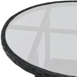 Juskys Polyrattan Balkon Set Bayamo 2 Personen – Tisch Mit Glasplatte & 2 Stühlen – Wetterfeste Balkonmöbel – Auflagen Waschbar – Schwarz – Grau -Garten- & Gewächshäuser Geschäft ec2b6cfc628c0825a5e6961eeed8ccea