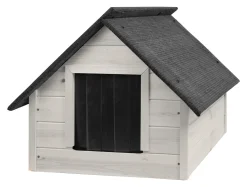 MebloStyl Hundehütte Holz Hundehütte Massiv Isolierte 82x69 Hersteller Weiß