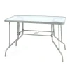 VCM Bistrotisch Gartentisch Balkontisch Rahmen Grau 110 Cm Eckig Mit Glasplatte