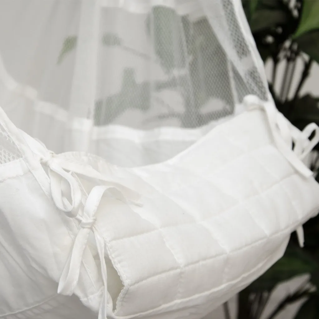 DuneDesign Babyhängematte Baby-Feder-Wiege Mit Spreizstab Befestigungsset | 100% Baumwolle Naturstoff | Kinderhängematte Hängewiege | Babyschaukel In Weiß | Balstbarkeit Max. 15KG 6 DuneDesign Babyhängematte Baby-Feder-Wiege Mit Spreizstab Befestigungsset | 100% Baumwolle Naturstoff | Kinderhängematte Hängewiege | Babyschaukel In Weiß | Balstbarkeit Max. 15KG – Bild 6