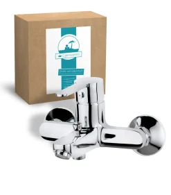 Calmwaters® Badewannenarmatur Original Mit Umsteller, Wasserhahn Badewanne, Wannenarmatur Klassisch, Einhebelmischer, Aufputzarmatur, Keramikkartusche, Brauseabgang 1/2, Messingkern, Chrom, 13PZ2542