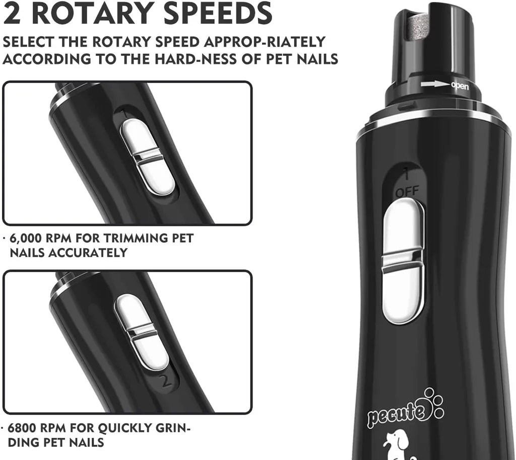 Pecute Krallenschleifer Für Kleine Hunde Und Katzen, Mit 3 Schleif Ports 2 Geschwindigkeitseinstellung USB-Anschluß 6 Pecute Krallenschleifer Für Kleine Hunde Und Katzen, Mit 3 Schleif Ports 2 Geschwindigkeitseinstellung USB-Anschluß – Bild 6