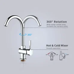 Auralum Küchenarmatur Spültischarmatur Aus Edelstahl Für Küche, Hochdruck Wasserhahn Küche Mit 360° Schwenkbarer , Chrom -Garten- & Gewächshäuser Geschäft ecc0c2336dd00b2933d3a1e7198fc0bc