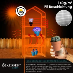 KESSER® Premium Foliengewächshaus Gewächshaus Mit 4 Etagen - 69 X 50 X 158 Cm Treibhaus Mit 4 Regalen - Platzsparend, Hochwertiges Anzuchthaus Garten Balkon Stabil & Einfach Zu Montieren, Farbe:Grün, Größe:4 Etagen -Garten- & Gewächshäuser Geschäft ecce19d52bad1a874e9eacc6b3960d38