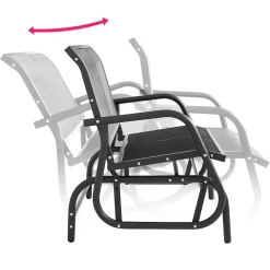 Tectake Schaukelbank Greta 2-Sitzer 121x72x86,5cm - Schwarz -Garten- & Gewächshäuser Geschäft eccfda235b6b19bd3662fc24534ece5b