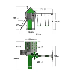 Wickey FATMOOSE Spielturm Klettergerüst JungleJumbo Mit Schaukel & Rutsche, Kletterturm Mit Sandkasten, Leiter & Spiel-Zubehör - Apfelgrün -Garten- & Gewächshäuser Geschäft ecf25f7ee1ad4ab96f02397dceec742a