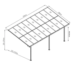 Westmann Aluminium Terassenüberdachung Mit Doppelstegplatten "Bruce" Schwarz 556 X 300 X 225-270 Cm (L X B X H) -Garten- & Gewächshäuser Geschäft ecf31fb5c14faae68d01ad00113fa9fa