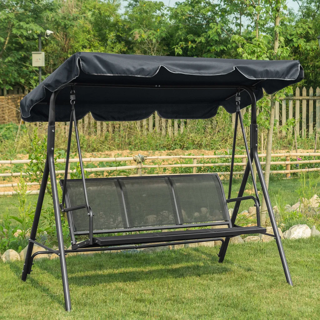 M MCombo 3-Sitzer Hollywoodschaukel Gartenschaukel Gartenliege Schaukelbank 8007 (Grau) 2 M MCombo 3-Sitzer Hollywoodschaukel Gartenschaukel Gartenliege Schaukelbank 8007 (Grau) – Bild 2