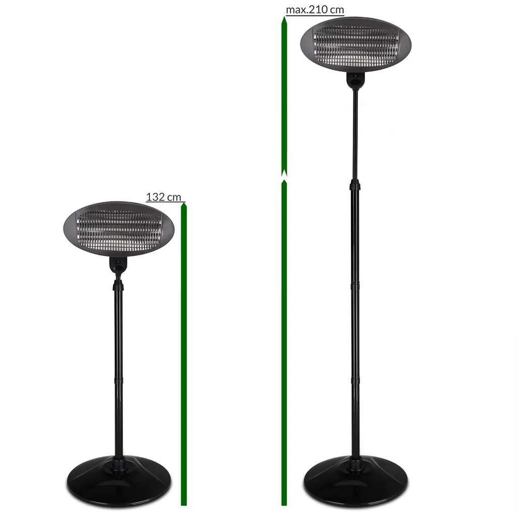 Monzana Heizstrahler Wärmestrahler Terrassenheizer 3 Heizstufen 2000 Watt Stabiler Metallfuß Umkippsicherung 7 Monzana Heizstrahler Wärmestrahler Terrassenheizer 3 Heizstufen 2000 Watt Stabiler Metallfuß Umkippsicherung – Bild 7