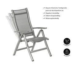Dehner Klappsessel Chicago, Hochlehner, 109 X 63 X 68 Cm, Aluminium/Textilene, Grau 9 Dehner Klappsessel Chicago, Hochlehner, 109 X 63 X 68 Cm, Aluminium/Textilene, Grau -Garten- & Gewächshäuser Geschäft ed5d6bd59552dbf932a21f5f83fd3eee