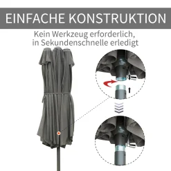 Outsunny Sonnenschirm Gartenschirm Marktschirm Doppelsonnenschirm Terrassenschirm Mit Schirmständer Handkurbel Dunkelgrau Oval 460 X 270 X 240 Cm 12 Outsunny Sonnenschirm Gartenschirm Marktschirm Doppelsonnenschirm Terrassenschirm Mit Schirmständer Handkurbel Dunkelgrau Oval 460 X 270 X 240 Cm -Garten- & Gewächshäuser Geschäft ed94e23f0efec603dac0ee22cb0a75a2