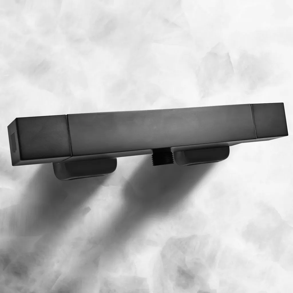 SCHWÄNLEIN® Thermostatbatterie Dusche Set,Brausebatterrerie,Brausemischer (Thermostat Brausebatterie Schwarz Eckig) 3 SCHWÄNLEIN® Thermostatbatterie Dusche Set,Brausebatterrerie,Brausemischer (Thermostat Brausebatterie Schwarz Eckig) – Bild 3