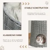 Pawhut Katzenhöhle Aus Rattan Katzenhaus Katzenbett Katzenkorb Mit 2 Kissen Weidenkorb Mit Liegedach Zweistöckig Geschlossenes Design Handgewebt PE-Rattan Baumwolle Grau 45 X 45 X 50 Cm