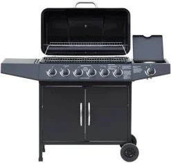 El Fuego Gasgrill / Grillwagen Dayton 6+1 Schwarz Grillfläche 69x35cm -Garten- & Gewächshäuser Geschäft ede3dcebedbe06958859b4ae36d95b3c
