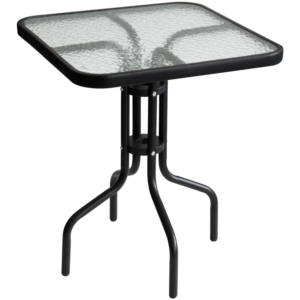 Wohaga 3tlg. Bistrogarnitur Bistrotisch Schwarz 60x60cm + 2x Stapelstuhl Schwarz/Schwarz 2 Wohaga 3tlg. Bistrogarnitur Bistrotisch Schwarz 60x60cm + 2x Stapelstuhl Schwarz/Schwarz – Bild 2