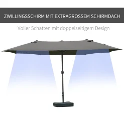 Outsunny Sonnenschirm Gartenschirm Marktschirm Doppelsonnenschirm Terrassenschirm Mit Schirmständer Handkurbel Dunkelgrau Oval 460 X 270 X 240 Cm 10 Outsunny Sonnenschirm Gartenschirm Marktschirm Doppelsonnenschirm Terrassenschirm Mit Schirmständer Handkurbel Dunkelgrau Oval 460 X 270 X 240 Cm -Garten- & Gewächshäuser Geschäft eea0775de5d2d61ad8c5718c59d1cd47