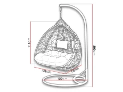 Mirjan24 Hängesessel Opam, Zweisitzer Hängekorb, Stilvoll Gartensessel Mit Stahlskelett (Farbe: Grau / Kissen: Grau) -Garten- & Gewächshäuser Geschäft eea7554a384285969821fc7f90f9e1c3