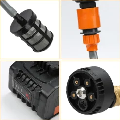 Lospitch Akku Hochdruckreiniger Für Auto 20V Schlauch Hochdruckpistole Kabellos Druckreiniger Spritzpistole Mit 5M Flächenreiniger -Garten- & Gewächshäuser Geschäft eea8770c1d0f3a2871fcaa48fcf63788