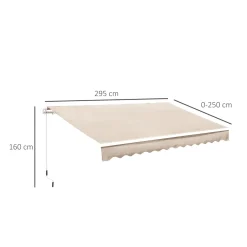 Outsunny Markise Gelenkarmmarkise Sonnenschutz Balkon Creme 3x2,5m 9 Outsunny Markise Gelenkarmmarkise Sonnenschutz Balkon Creme 3x2,5m -Garten- & Gewächshäuser Geschäft eed939b5ee9f04a92437af87c20e5ae2