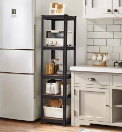 SONGMICS Bücherregal, Schwerlastregal, Küchenregal, Lagerregal, Standregal, 5 Ablagen, 150 X 37 X 37 Cm, Bis 400 Kg Belastbar, Verstellbare Ablagen, Industrie-Design, Vintagebraun-schwarz GLR037B01 -Garten- & Gewächshäuser Geschäft eef4291a86e878251a7c008b0b59b37d