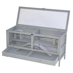 Nanook Hamsterkäfig Mäusekäfig Kleintierkäfig Nagerkäfig Grau 92 X 34 X 48 Cm