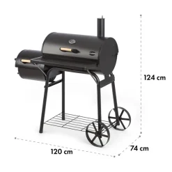Klarstein Beef Brisket Smoker Grill | Holzkohlegrill/Smoker | Rostfreie Grillroste Aus Edelstahl | Thermometer Im Deckel | 2 Große Räder -Garten- & Gewächshäuser Geschäft ef557d6b5888027d750587aa7d9ba0c5